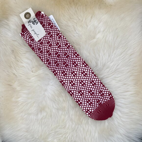 Free People Poppy Crochet Sock - Black and Burgundy Available - Picture 6 of 6